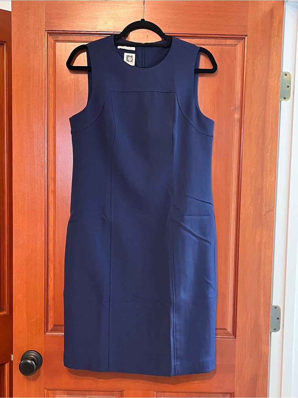 Anne Klein Navy Sleeveless Sheath Midi Dress (size 10)